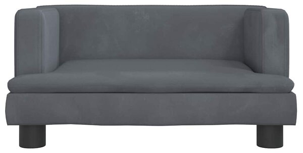 Pelíšek pro psy tmavě šedý 60 x 40 x 30 cm samet 171908