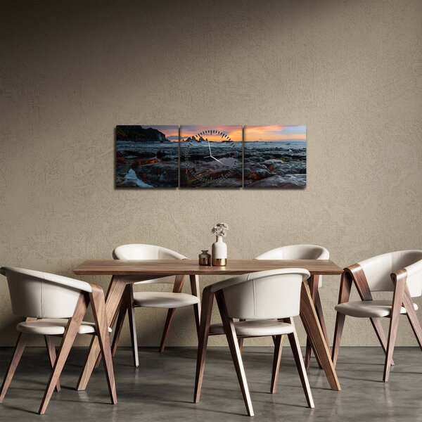 Obraz - krajina na Novém Zélandě (s hodinami) (90x30 cm)