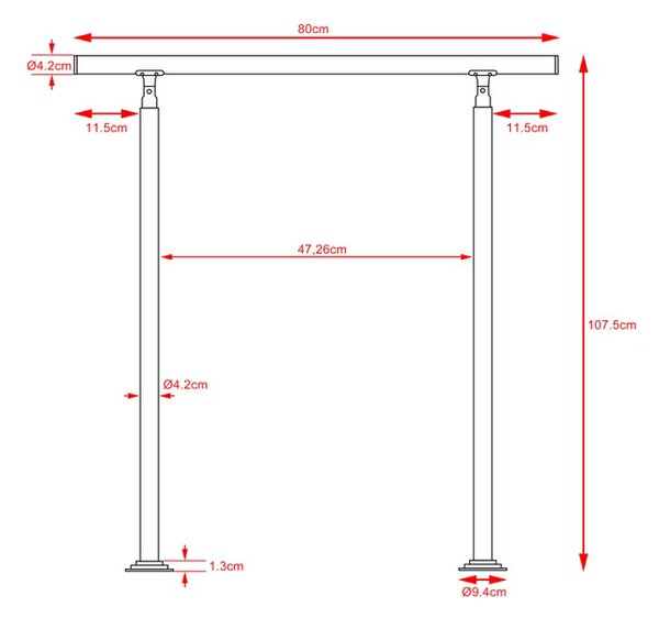 Deuba Schodišťové zábradlí - 80 cm