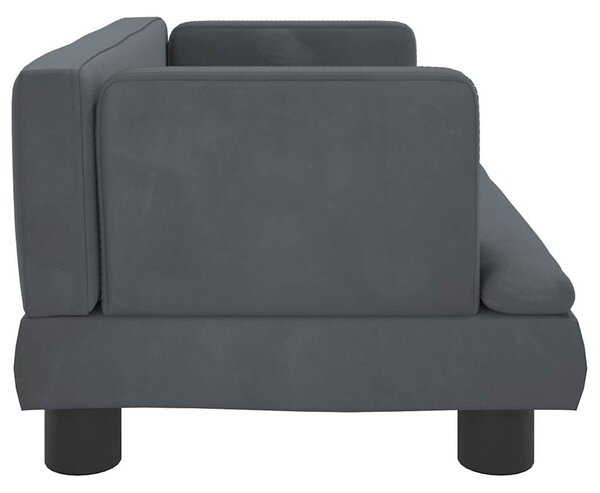 Pelíšek pro psy tmavě šedý 60 x 40 x 30 cm samet 171908
