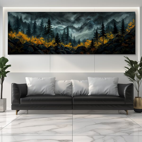 Obraz na plátně - Když bouřka na Šumavě řádí FeelHappy.cz Velikost obrazu (šířka x výška): 60 x 20 cm
