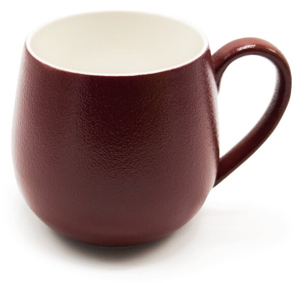 Porcelánový hrnek Tea Logic Dora, vínový, matný povrch, ergonomický tvar, 400 ml