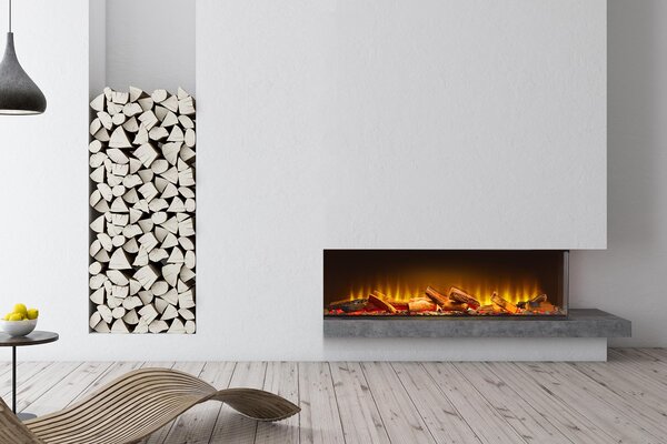 Acantha Aspire 100 elektrický rohový krb, 49×105,4×23,5 cm, 3D LED, 7 barev, nástnný