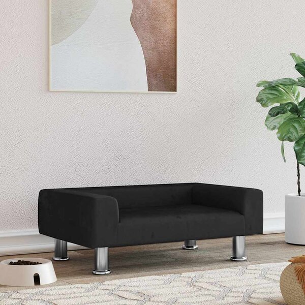 Pelíšek pro psy černý 70 x 45 x 26,5 cm samet 171922