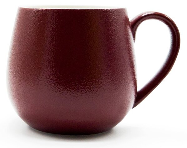 Porcelánový hrnek Tea Logic Dora, vínový, matný povrch, ergonomický tvar, 400 ml