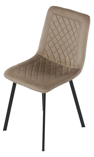 Elegantní jídelní židle NOX – cappuccino samet, černý kov