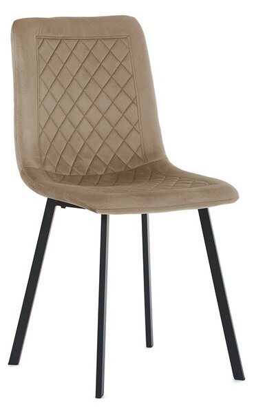 Elegantní jídelní židle NOX – cappuccino samet, černý kov