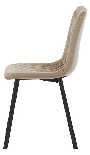 Elegantní jídelní židle NOX – cappuccino samet, černý kov