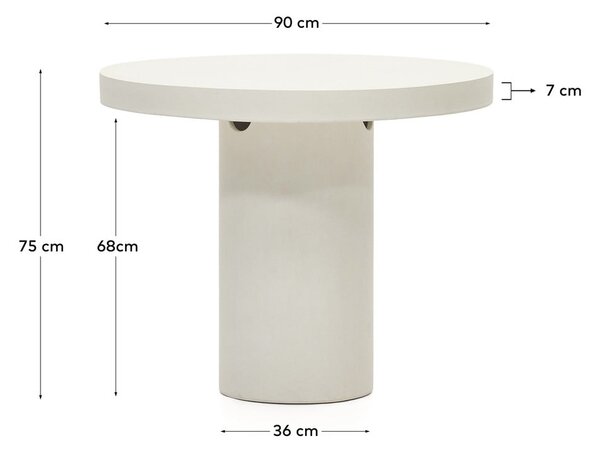 Betonový kulatý zahradní jídelní stůl ø 90 cm Aiguablava – Kave Home
