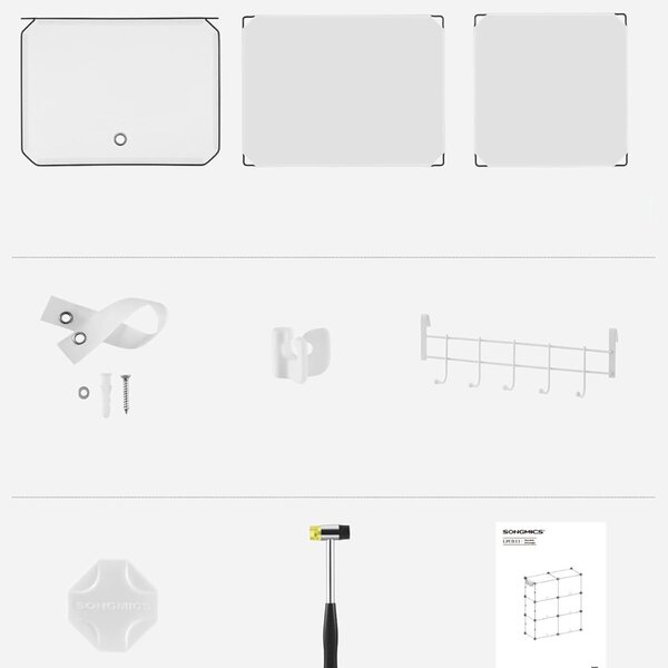Organizér na boty KIMBERLY, 10 boxů, bílá/průhledná SongmicsHome