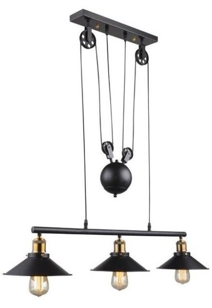 GLOBO 15053-3 LENIUS závěsné svítidlo 3xE27 60W IP20 černá