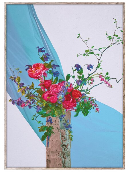 Paper Collective designové moderní obrazy Bloom 05 - Turquoise (50 x 70 cm)