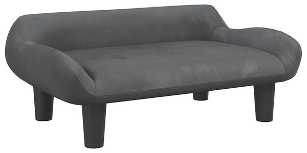 Pelíšek pro psy tmavě šedý 70 x 40 x 24 cm samet 171953