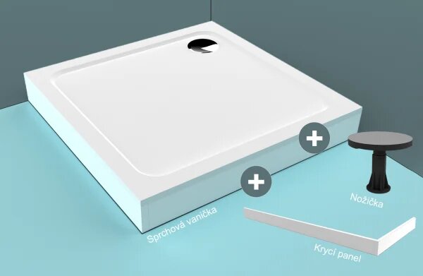 Krycí panel ke čtvercové vaničce HARD-ROCKY 90x90