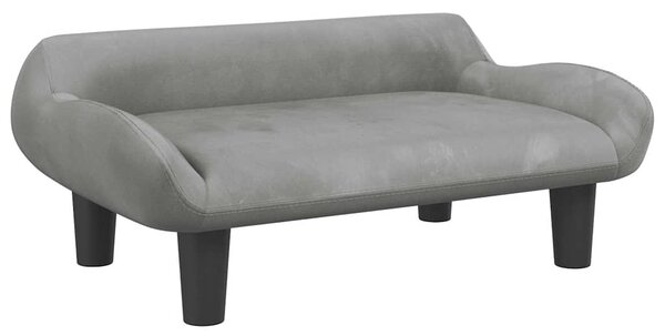 Pelíšek pro psy světle šedý 70 x 40 x 24 cm samet 171952