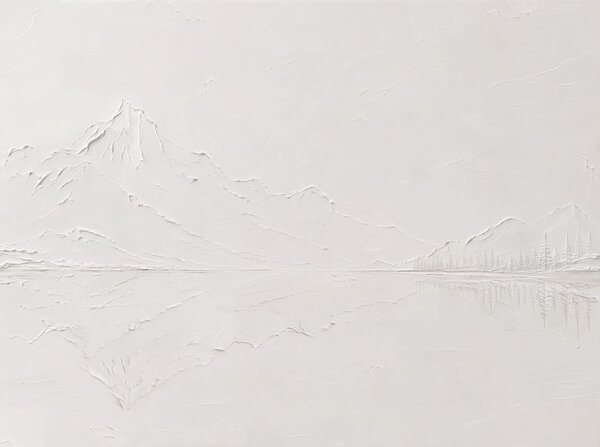 Fototapety Reliéfní horská krajina s odrazem v klidné vodě, Fototapety příroda, w05739 : uwalls.cz