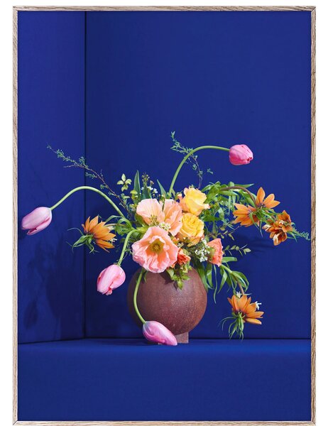 Paper Collective designové moderní obrazy Blomst 01 - Blue (50 x 70 cm)