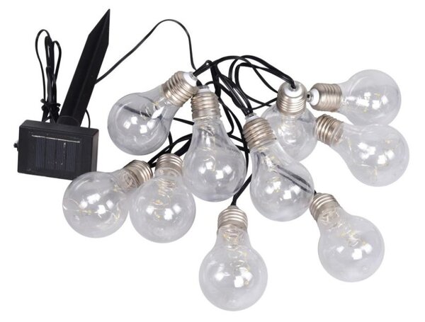 33708- 10 GLOBO Exteriérové ​​solární LED svítidlo, dekorativní řetěz s 10 hruškami na osvětlení zahrady nebo terasy, 10x 0,3W 2700K IP44