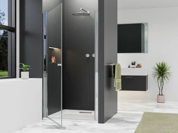 ALFA Chrom 75 Čiré Sprchové dveře do niky jednokřídlé