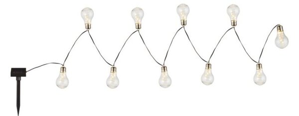 33708- 10 GLOBO Exteriérové ​​solární LED svítidlo, dekorativní řetěz s 10 hruškami na osvětlení zahrady nebo terasy, 10x 0,3W 2700K IP44