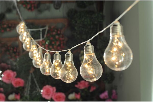 33708- 10 GLOBO Exteriérové ​​solární LED svítidlo, dekorativní řetěz s 10 hruškami na osvětlení zahrady nebo terasy, 10x 0,3W 2700K IP44