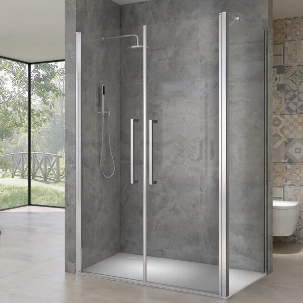 HANY ROCKY 80x80 Čiré Sprchový kout čtvercový s mramorovou vaničkou