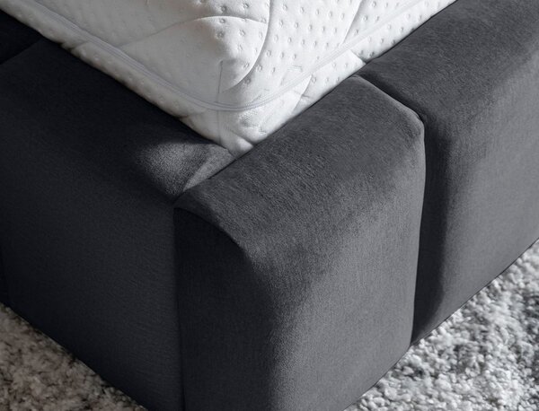 Šedá čalouněná dvoulůžková postel s úložným prostorem s roštem 140x200 cm Lamica – ELTAP