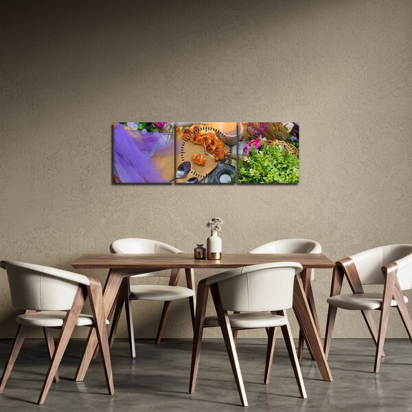 Obraz - letní piknik (s hodinami) (90x30 cm)