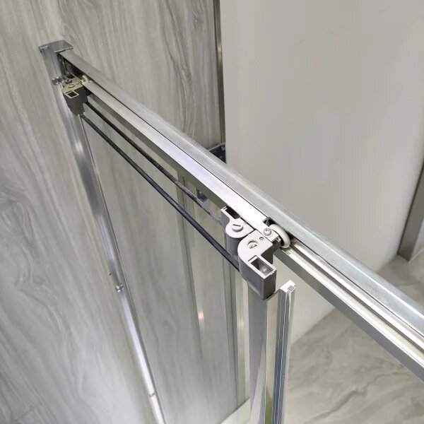 AFTER COMBI 100x80 Clear Sprchový kout s třídílnými posuvnými dveřmi a pevnou bočnicí