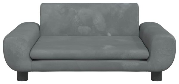 Pelíšek pro psy tmavě šedý 70 x 45 x 33 cm samet 171990