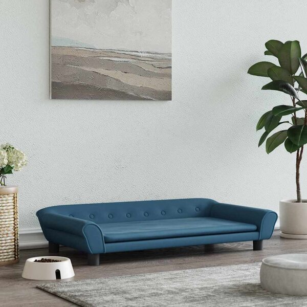 Pelíšek pro psy modrý 100 x 50 x 21 cm samet 172005
