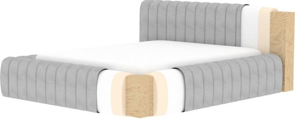 Béžová čalouněná dvoulůžková postel s úložným prostorem s roštem 180x200 cm Carilla – ELTAP
