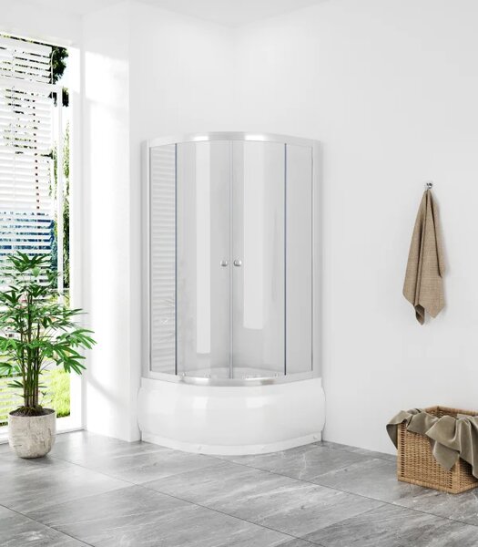 POINT 80x80/170 Clear Čtvrtkruhová sprchová zástěna snížená