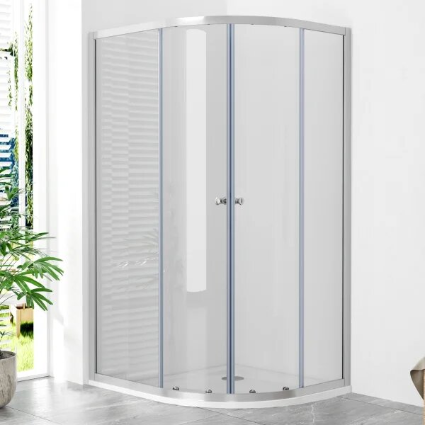 POINT AS ROCKY 100x80 Clear Levý Asymetrický sprchový kout s mramorovou vaničkou