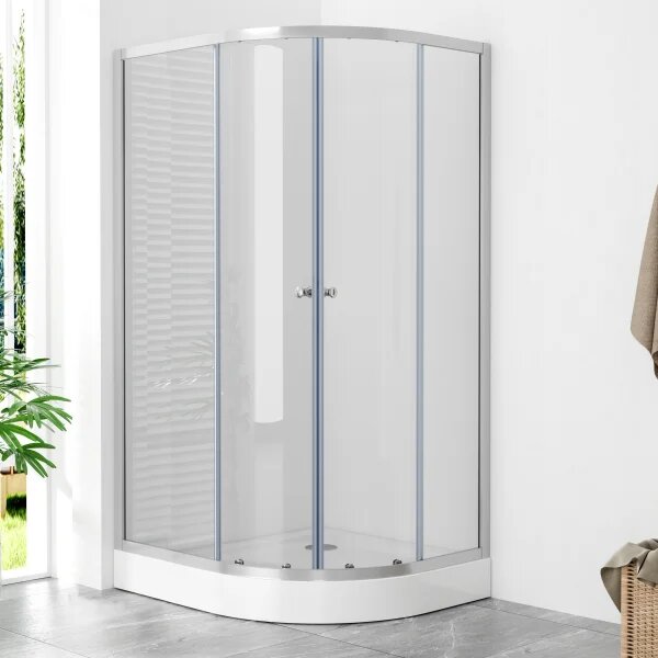 POINT AS LOR 100x80 Clear Levý Asymetrický sprchový kout s akrylátovou vaničkou