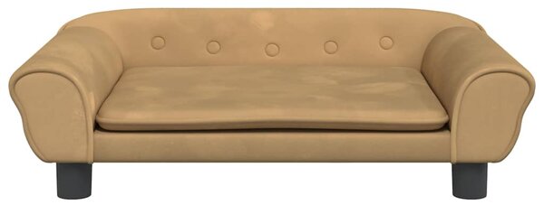 Pelíšek pro psy hnědý 70 x 48 x 22 cm samet 172017