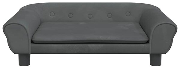 Pelíšek pro psy tmavě šedý 70 x 48 x 22 cm samet 172014