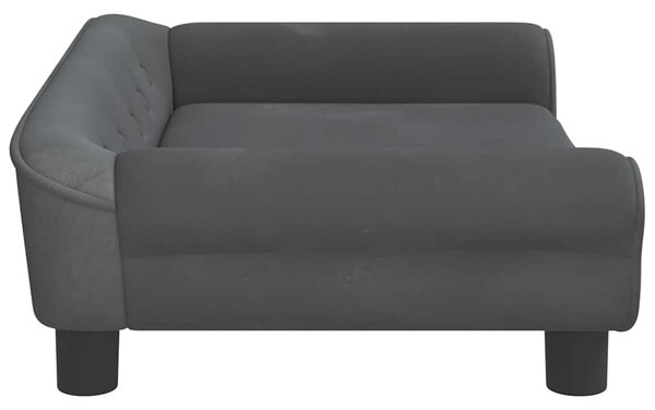 Pelíšek pro psy tmavě šedý 70 x 48 x 22 cm samet 172014