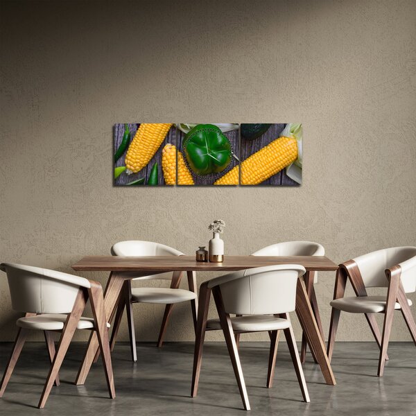 Obraz zeleniny (s hodinami) (90x30 cm)
