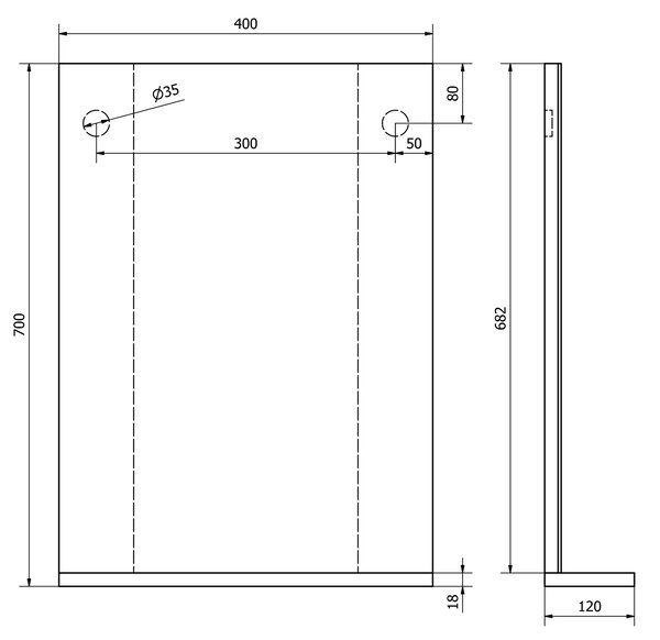 Aqualine Aqualine, BETA zrcadlo 40x70x12cm, 57395