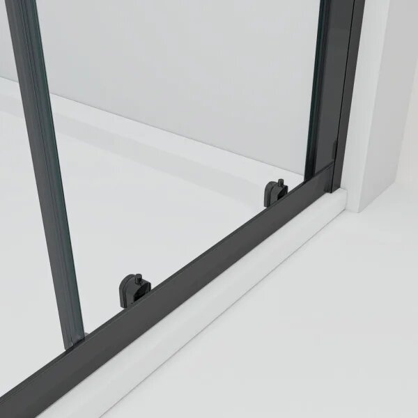 NICOL COMBI Black 100x100 čiré Sprchový kout s posuvnými dveřmi