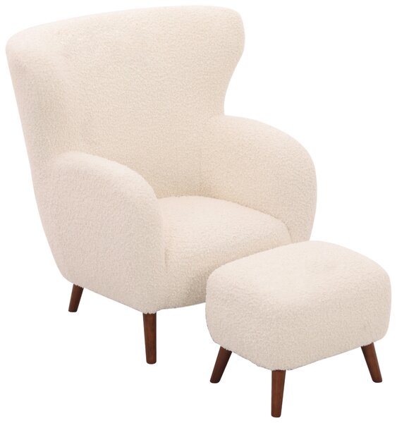 KŘESLO S PODNOŽKOU, textil, bílá Livetastic - Online Only křesla & taburety, Online Only