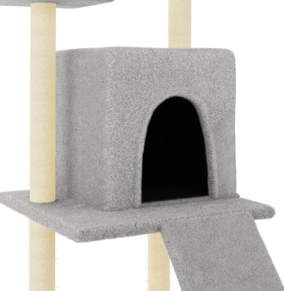 Škrabadlo pro kočky se sisalovými sloupky světle šedé 110 cm 172038