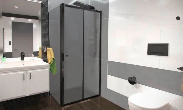 NICOL COMBI Black 100x80 grape Sprchový kout s posuvnými dveřmi
