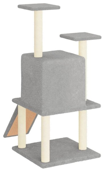 Škrabadlo pro kočky se sisalovými sloupky světle šedé 110 cm 172038