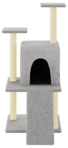 Škrabadlo pro kočky se sisalovými sloupky světle šedé 110 cm 172038