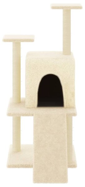 Škrabadlo pro kočky se sisalovými sloupky krémové 110 cm 172037