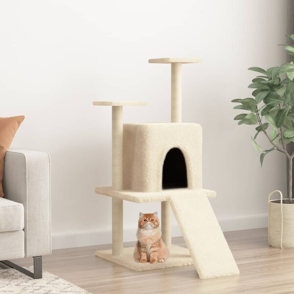 Škrabadlo pro kočky se sisalovými sloupky krémové 110 cm 172037