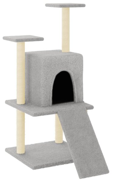 Škrabadlo pro kočky se sisalovými sloupky světle šedé 110 cm 172038