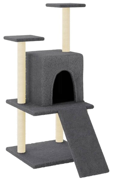 Škrabadlo pro kočky se sisalovými sloupky tmavě šedé 110 cm 172039